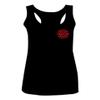0121. America Patriotic Firefighter Support Seal Thin Red Line Fonts Fireman Women's Tank Top Racerback (Black, Small) view 1