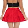 Women's Shiny Flared Pleated Mini Skater Skirt (L, Red) view 4