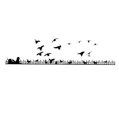 Waterfowl Decals Duck Hunting Field Scene Window Kit Truck Window Kit 1702 (Black)