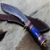 15 Inches Long Hand Forged Damascus Steel Kukri Knife, 10" Long Blade, Custom Made Hand Crafted Scale with Engraved Brass, Includes Cow Hide Leather Sheath (Colored Bone) view 2