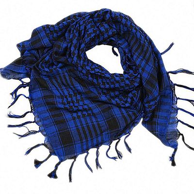 Arab Shemagh Keffiyeh Palestine Shawl Plaid Muslim Scarf Houndstooth Lightweight Outdoor Tactical Military Head Face Neck Hood Wrap Windproof Sandproof Soft Warm Fringed Kerchief Scottish Tartan Check