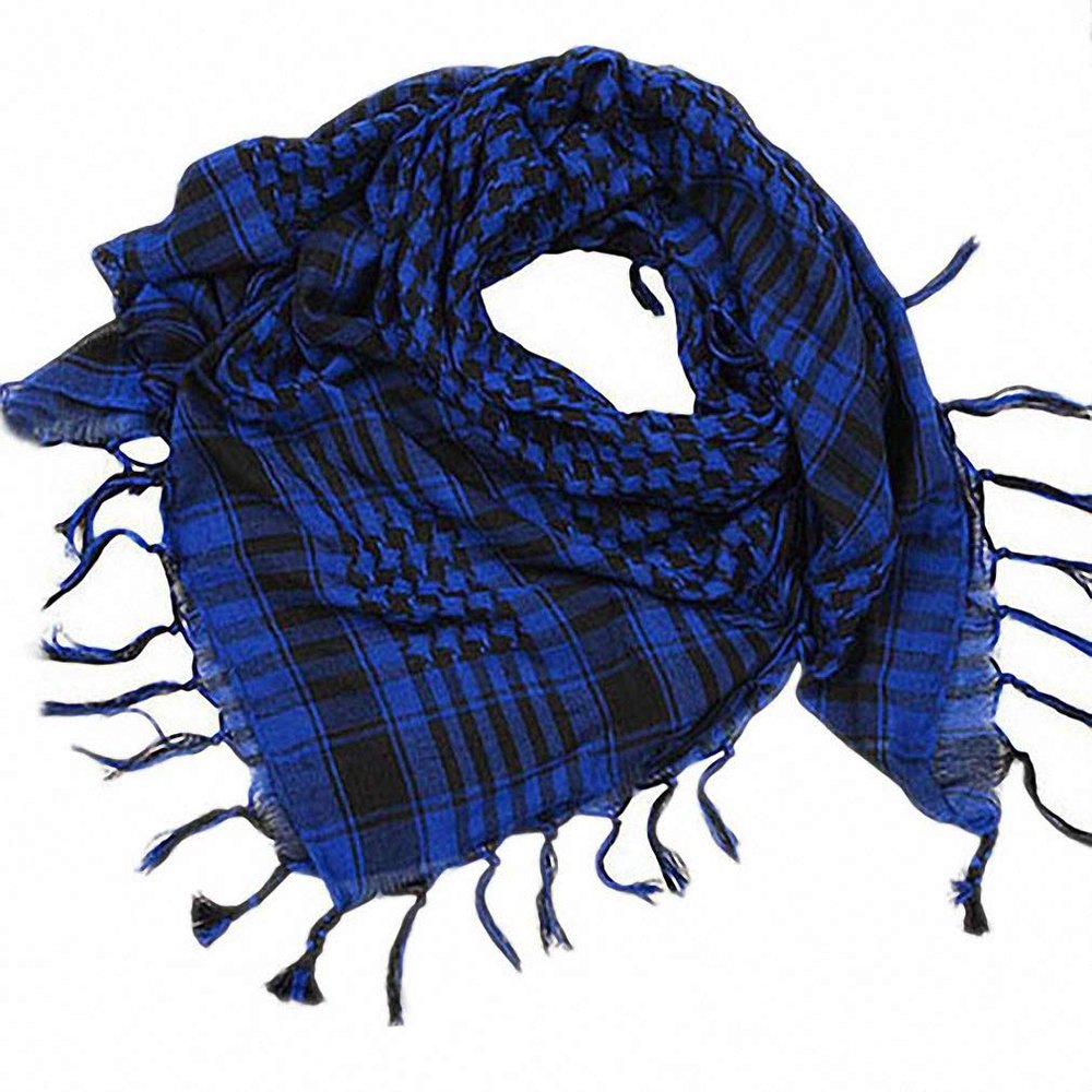 Arab Shemagh Keffiyeh Palestine Shawl Plaid Muslim Scarf Houndstooth Lightweight Outdoor Tactical Military Head Face Neck Hood Wrap Windproof Sandproof Soft Warm Fringed Kerchief Scottish Tartan Check