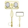 Rectangle Cage Mirror Gold with Clear Reflectors. Bike Mirror, Bicycle mirror, bike parts, bicycle parts view 1