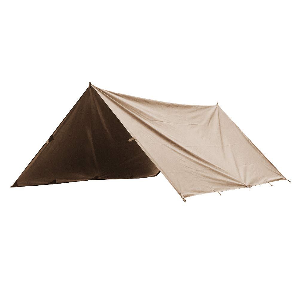 HYFAN Portable Tarp for Hammock Tent Shelter Backpacking Camping Outdoor Picnic Hiking Travel (Khaki, 3 x 5 M, for 6-7 People)