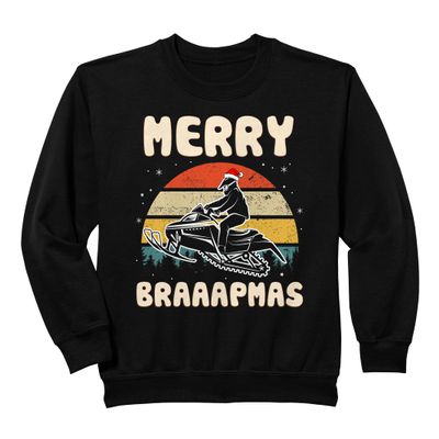 Merry Braaapmas! Funny Snowmobile Rider Sweatshirt Sweatshirt