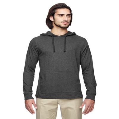 A Product of econscious Unisex 4.25 oz. Blended Eco Jersey Pullover Hoodie -Bul Charcoal/Black