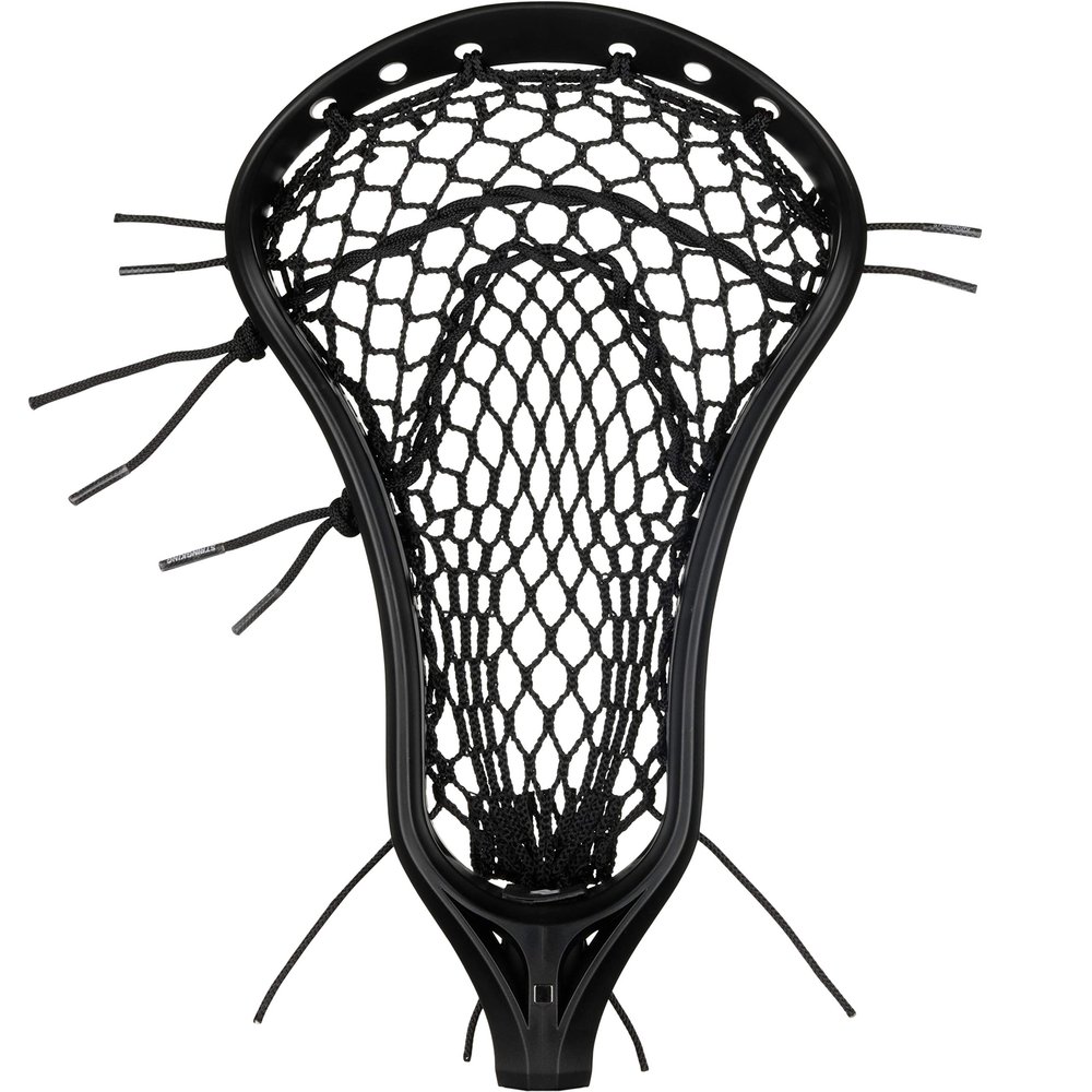 StringKing Womens Legend W Lacrosse Head Strung with Women's Type 4 Mesh (Black/Black)