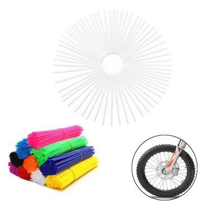 72Pcs Universal Spoke Skins CoversWheel Spoke Wraps Skins Pipe Trim Decoration Protector For Motorcycle Dirt Bike Yamaha Honda BMW Suzuki Kawasaki(white)