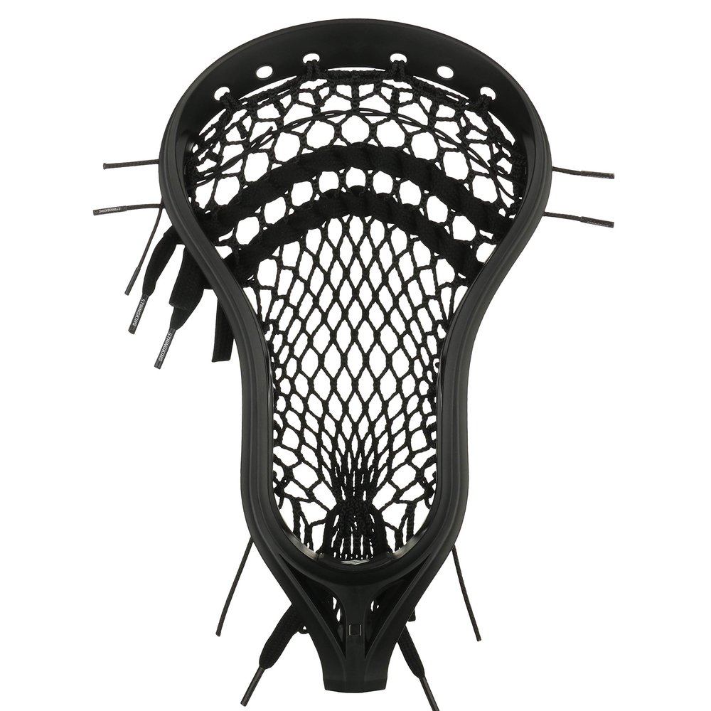 StringKing Men's Legend Senior Lacrosse Head Strung with Type 3s Mesh (Black/Black)