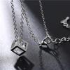 Worry-Free Shopping 18K Gold-Plated Hollow Box with Simulation Diamond Dangle Earring+Nekclace Set (White Gold) view 2