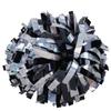 ICOCHEER Cheerleading Pom Poms Metalic Holographic Cheerleader 6 inch 1 Pair 2 Pieces (Black/Silver) view 1