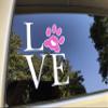 Love Dog Cat Paw Print with Heart Car Decal/Sticker Vinyl Bumper Sticker Decal Label Weatherproof view 1