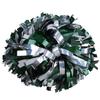ICOCHEER Cheerleading Pom Poms Metalic Holographic Cheerleader 6 inch 1 Pair 2 Pieces (Green/Silver) view 1