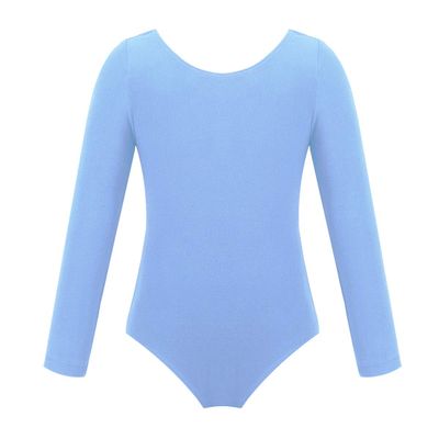Alvivi Kids Girls Basic Long Sleeve Leotard Ballet Dance Gymnastics Leotard Cotton Bodysuit Dancewear Blue 8