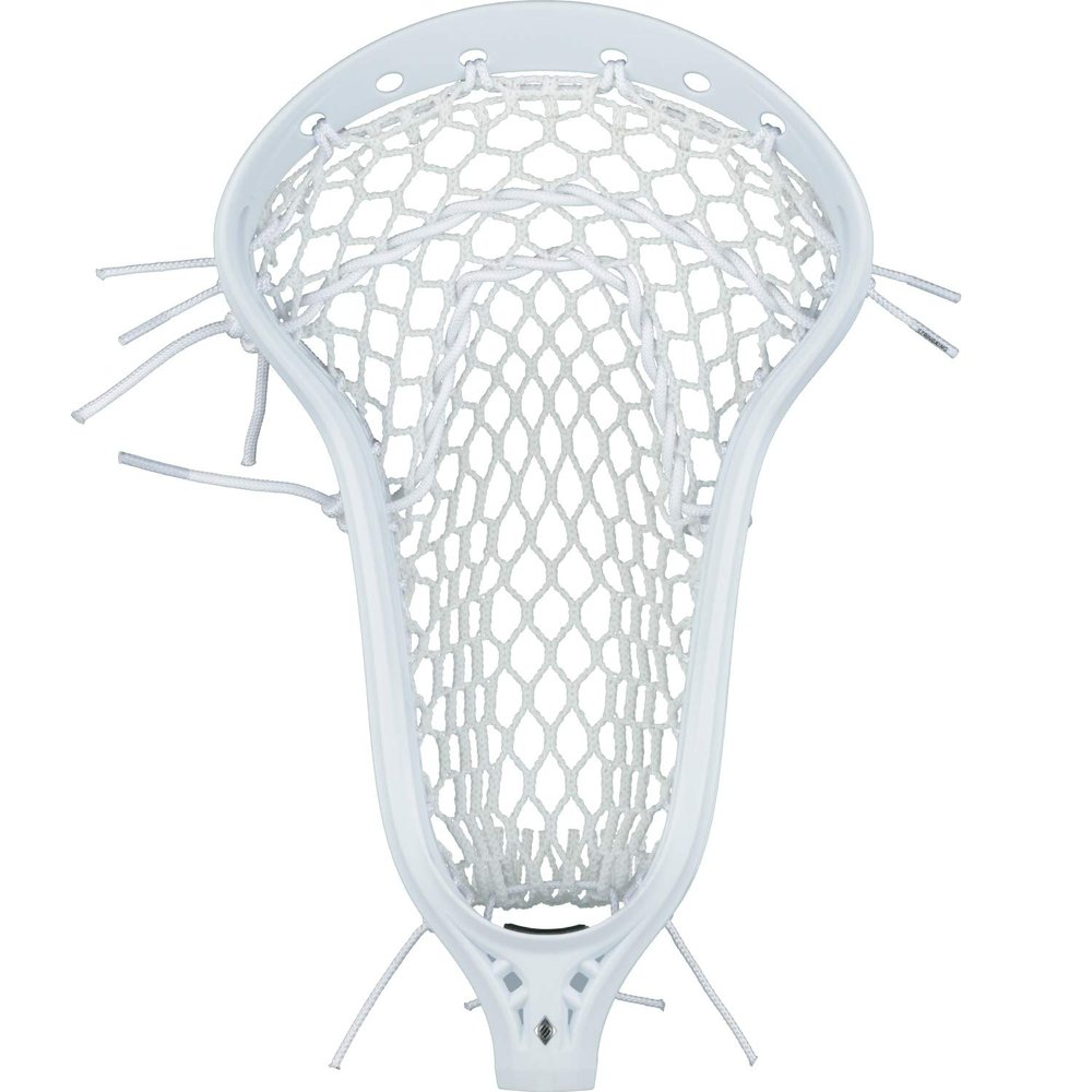 StringKing Womens Mark 2 Defense Lacrosse Head Strung with Women's Type 4 Lacrosse Mesh (White/White)