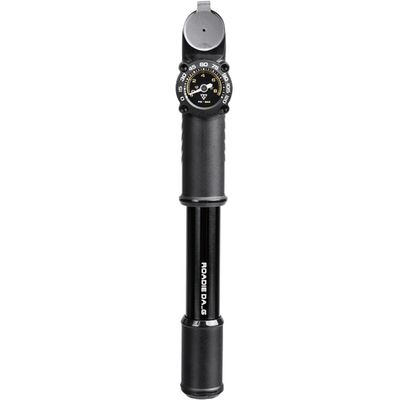 Topeak Roadie DA G Mini Bike Pump with Gauge  Dual-Action High-Pressure, 120 psi / 8 bar, Alloy Barrel, Analog Gauge, Compact 8.6 Design with Mounting Bracket for Road Riders