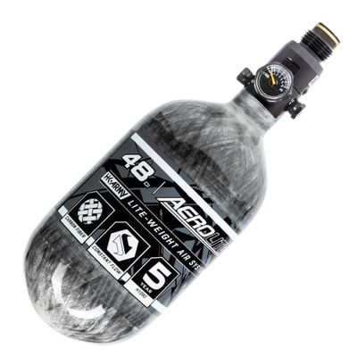 HK Army Aerolite HPA Air System - 48ci/4500psi Lightweight Carbon Fiber Tank with 800psi Regulator for Paintball & Airsoft Gear - Clear