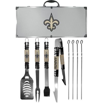 NFL Siskiyou Sports Fan Shop New Orleans Saints Steel Tailgater BBQ Set w/Case 8 piece Gray