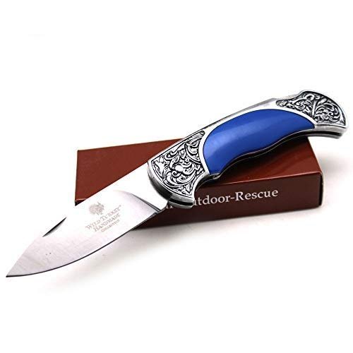 Wild Turkey Handmade Collection Old Fashioned Two Tone Lock Back Folding Knife.. (Blue)