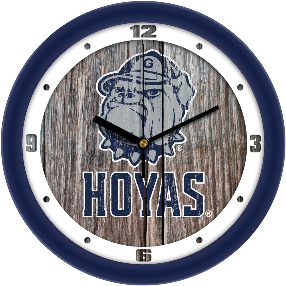 SunTime Georgetown Hoyas - Weathered Wood Wall Clock