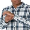 Amazon Essentials Men's Regular-Fit Long-Sleeve Casual Poplin Shirt, White Navy Large Plaid, XX-Large view 4