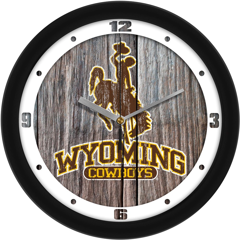 SunTime Wyoming Cowboys - Weathered Wood Wall Clock