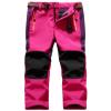 Jessie Kidden Kids Boys Girls Youth Waterproof Windproof Hiking Ski Snow Pants Elastic Waist Warm Insulated Fleece Lined Winter Pants #16010-Rose Red,4-5Years view 1