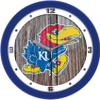SunTime Kansas Jayhawk - Weathered Wood Wall Clock view 1