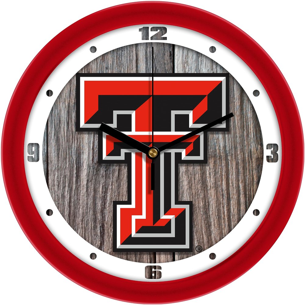 SunTime Texas Tech Red Raiders - Weathered Wood Wall Clock
