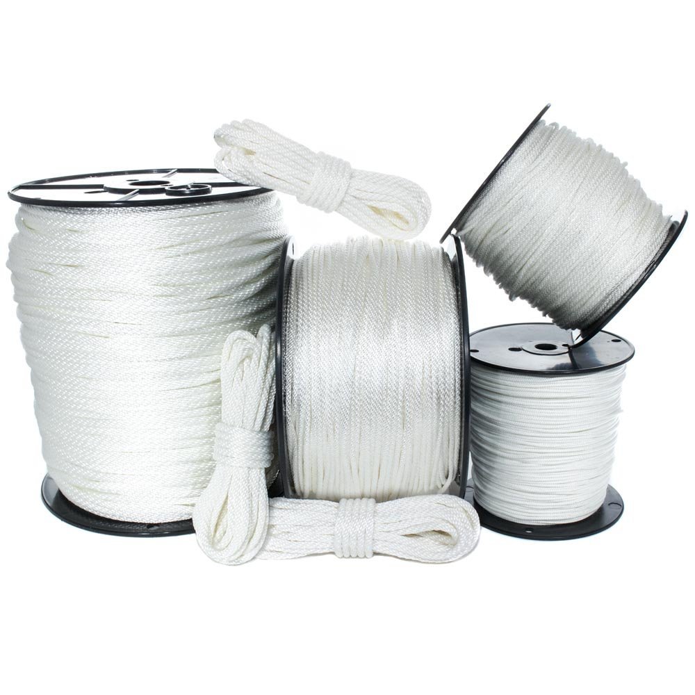 White Solid Braid Nylon Rope (5/16 Inch, 100 Feet) - Anchor, Tow-Lines, Boating, Mooring, Camping, Pulleys, Blocks, DIY Projects, Outdoors