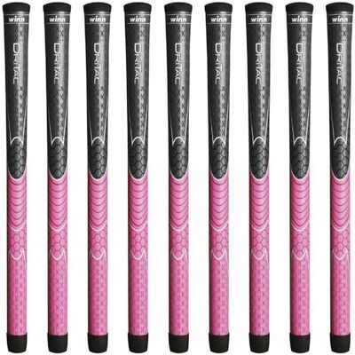 Winn Dri-Tac Undersize Gray/Pink - 9 Piece Golf Grip Bundle
