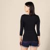 Amazon Essentials Women's Slim-Fit 3/4 Sleeve Boat Neck T-Shirt, Black, X-Large view 3