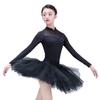Baiwu Dance 118141002 Joint mesh long sleeve Leotard Chinese collar Ballet Leotards for Women (L 170, Black) view 2