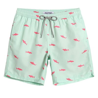 maamgic Mens Swim Trunks Quick Dry Swim Shorts with Mesh Lining Funny Swimwear Bathing Suits 7inch Light Green Large