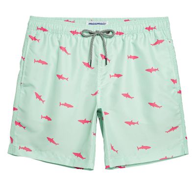 maamgic Mens Swim Trunks Quick Dry Swim Shorts with Mesh Lining Funny Swimwear Bathing Suits 7inch Light Green Medium