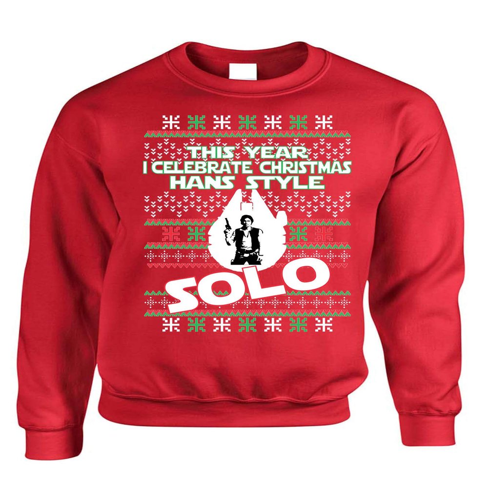 ALLNTRENDS Adult Sweatshirt This Year I Celebrate Christmas Solo Trendy Xmas Top (M, Red)