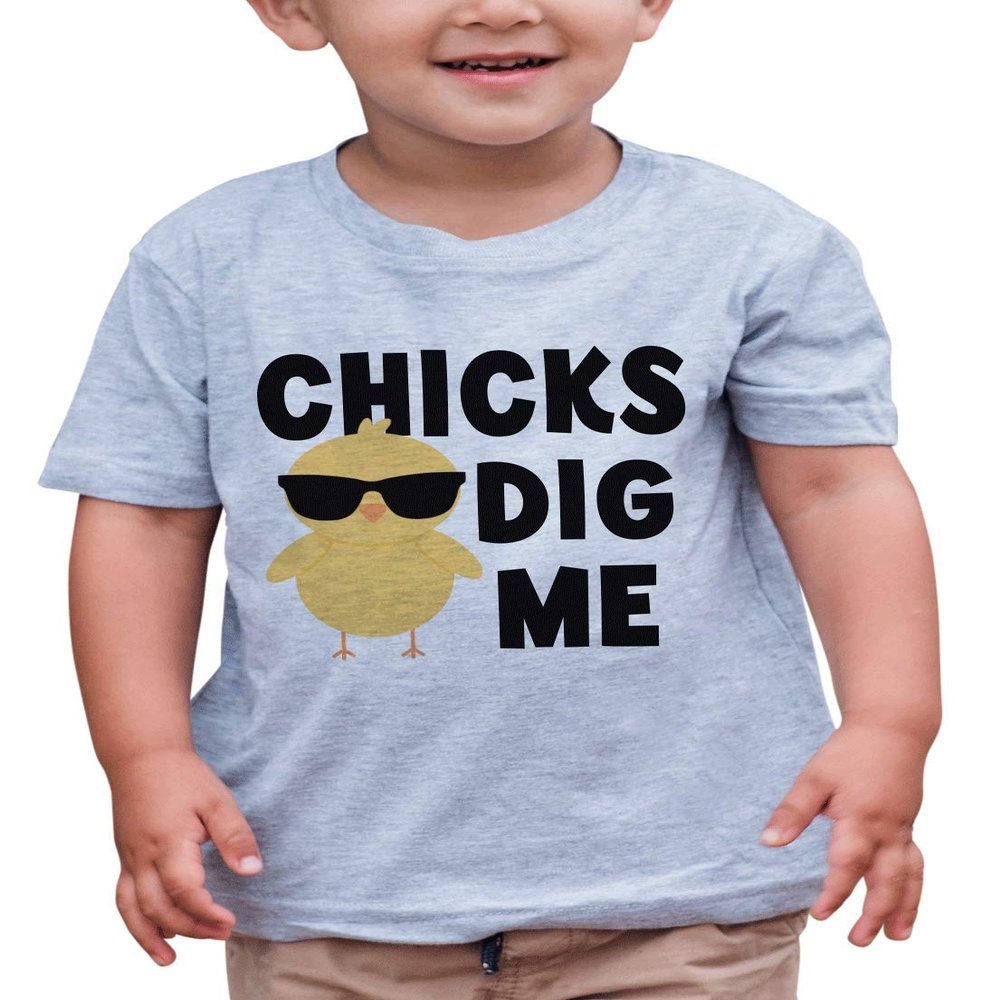 7 ate 9 Apparel Chicks Dig Me! Boy's Novelty Easter Tshirt 5/6T Blue and Green