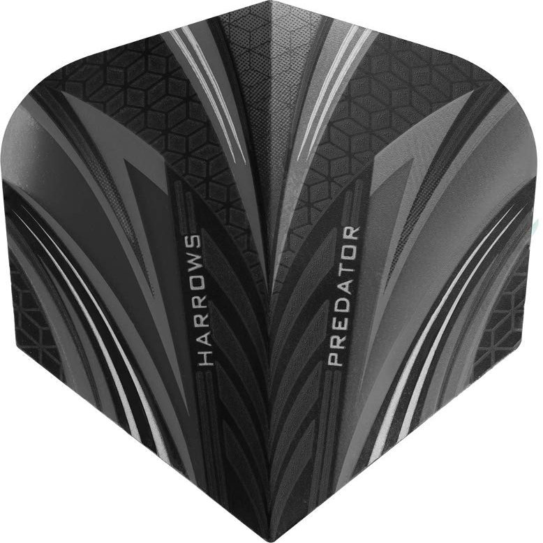 Harrows Prime Standard Dart Flights - 100 MIcron - 1 set (3) (Predator - Black)