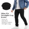 WULFUL Men's Slim Fit Skinny Stretch Comfy Jeans Denim Pants Black view 4