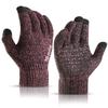 TRENDOUX Winter Gloves for Women, Knit Touch Screen Glove Texting Smartphone Driving - Anti-Slip - Elastic Cuff - Thermal Soft Upgraded Lining - Hands Warm in Cold Weather - Rose - M view 1