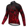 Coconut Ropamo CR Men's Long Sleeve Cycling Jersey with Zipper Pockets Bike Shirt Cycle Clothing Quick Dry Breathable (M, Red Stripe) view 1