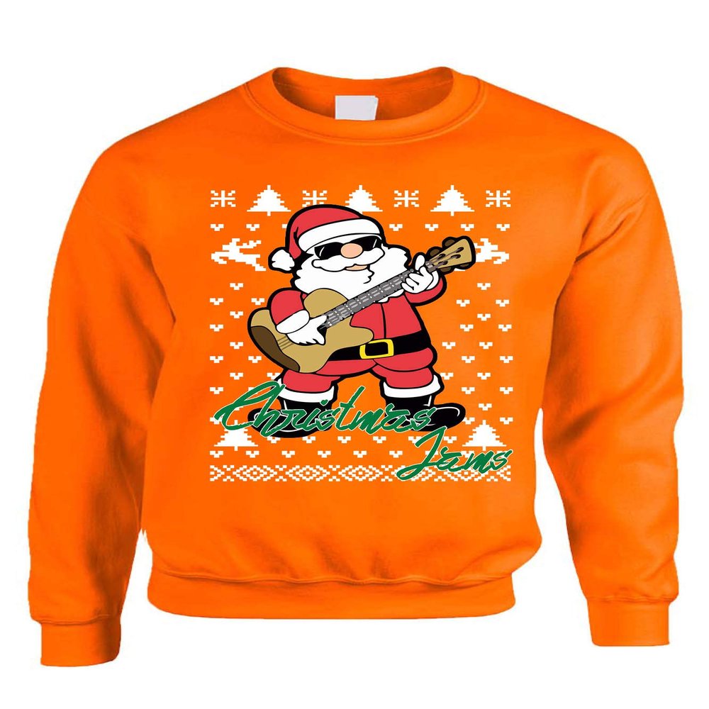 ALLNTRENDS Adult Sweatshirt Christmas Jams Ugly Xmas Cozy Trendy (L, Orange)