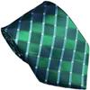 Geotae Zerun New Classic Men's Plaids Checks Silk Tie Necktie (Dark Green) view 3