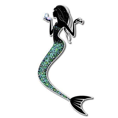 Mermaid Pretty Vinyl Sticker - Car Phone Helmet Bumper Sticker Decal