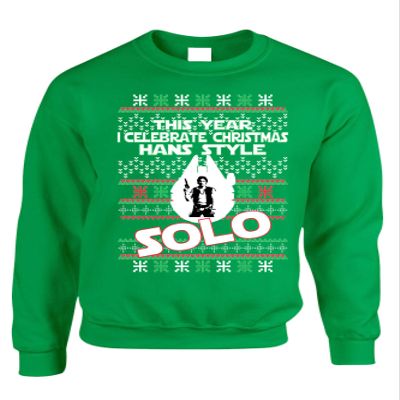 ALLNTRENDS Adult Sweatshirt This Year I Celebrate Christmas Solo Trendy Xmas Top (XL, Irish Green)