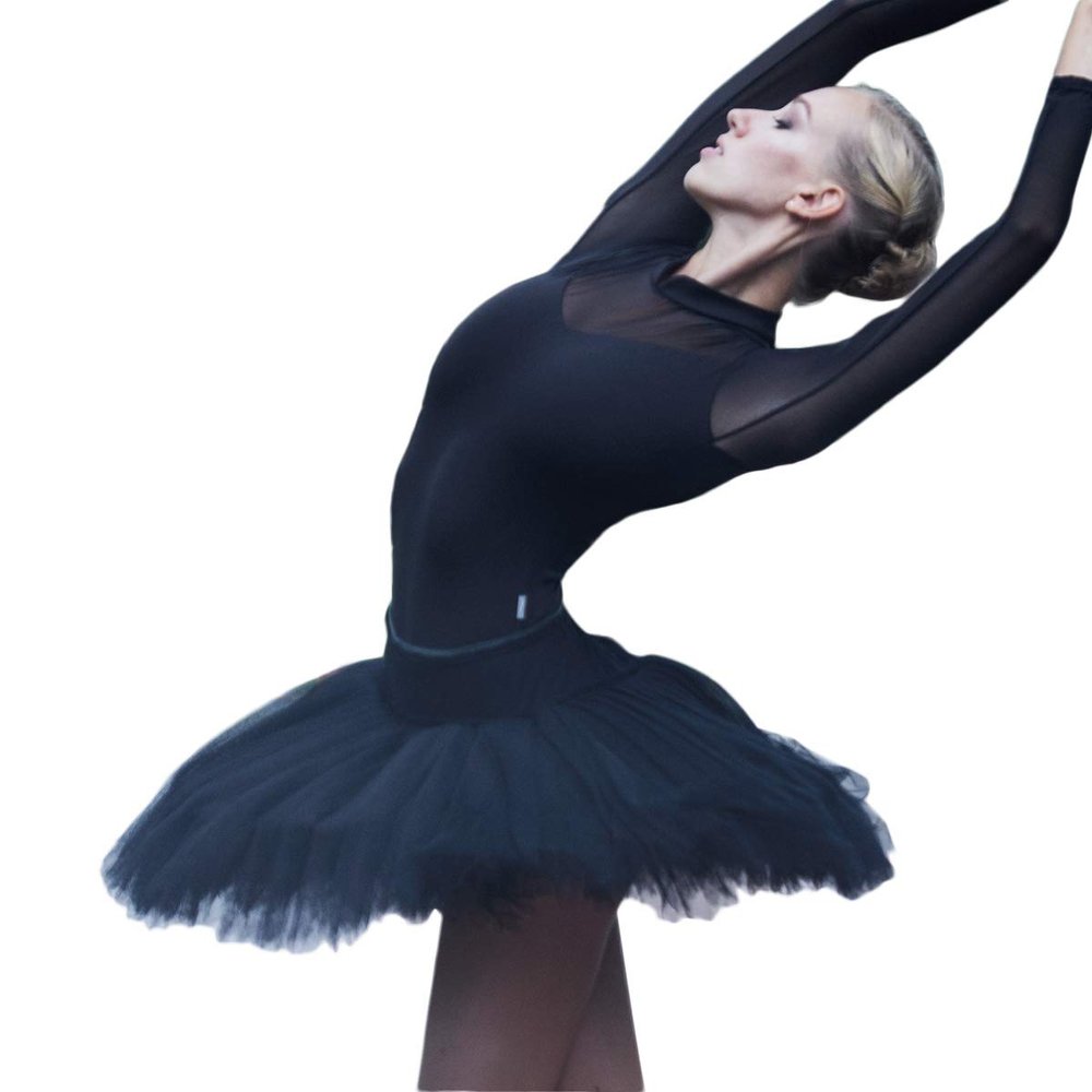 Baiwu Dance 118141002 Joint mesh long sleeve Leotard Chinese collar Ballet Leotards for Women (M 165, Black)