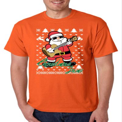 ALLNTRENDS Men's T Shirt Christmas Jams Ugly Xmas Cute Trendy (3XL, Orange)