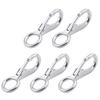 MroMax Fixed Eye Hook,304 Stainless Steel 0 Carabiner Lock Boat Clip Hook 98mm Length Silver Tone 5pcs view 1