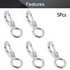 MroMax Fixed Eye Hook,304 Stainless Steel 0 Carabiner Lock Boat Clip Hook 98mm Length Silver Tone 5pcs view 4