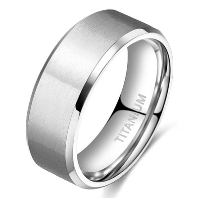 TIGRADE Titanium Rings 4MM 6MM 8MM 10MM Wedding Band in Comfort Fit Matte for Men Women Size 3-15, Silver 8mm, Size 14